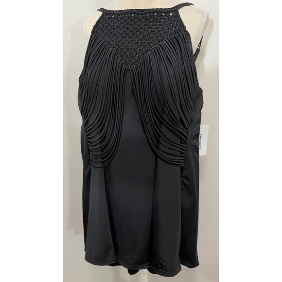 Swimsuits For All SWIMSUIT Boho Coastal Black Macrame One Piece Plus Size 22 NWT - Picture 1 of 3